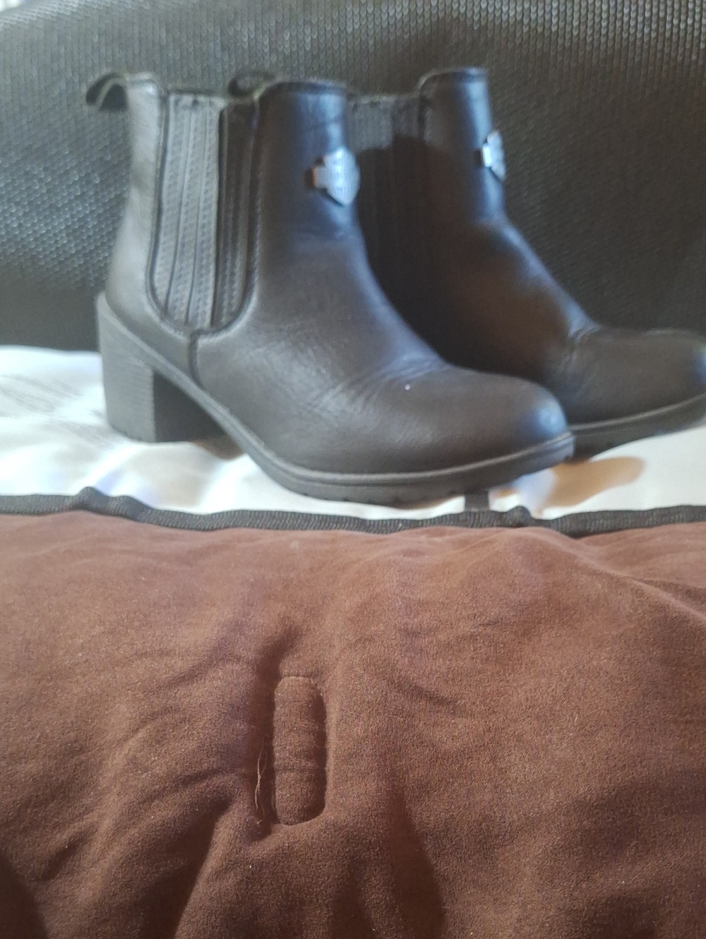 Harley-Davidson Black Leather Chelsea Ankle Boots